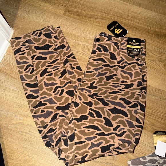 BURLEBO Men's Camouflage Chinos - Brown and Black - Picture 2 of 2